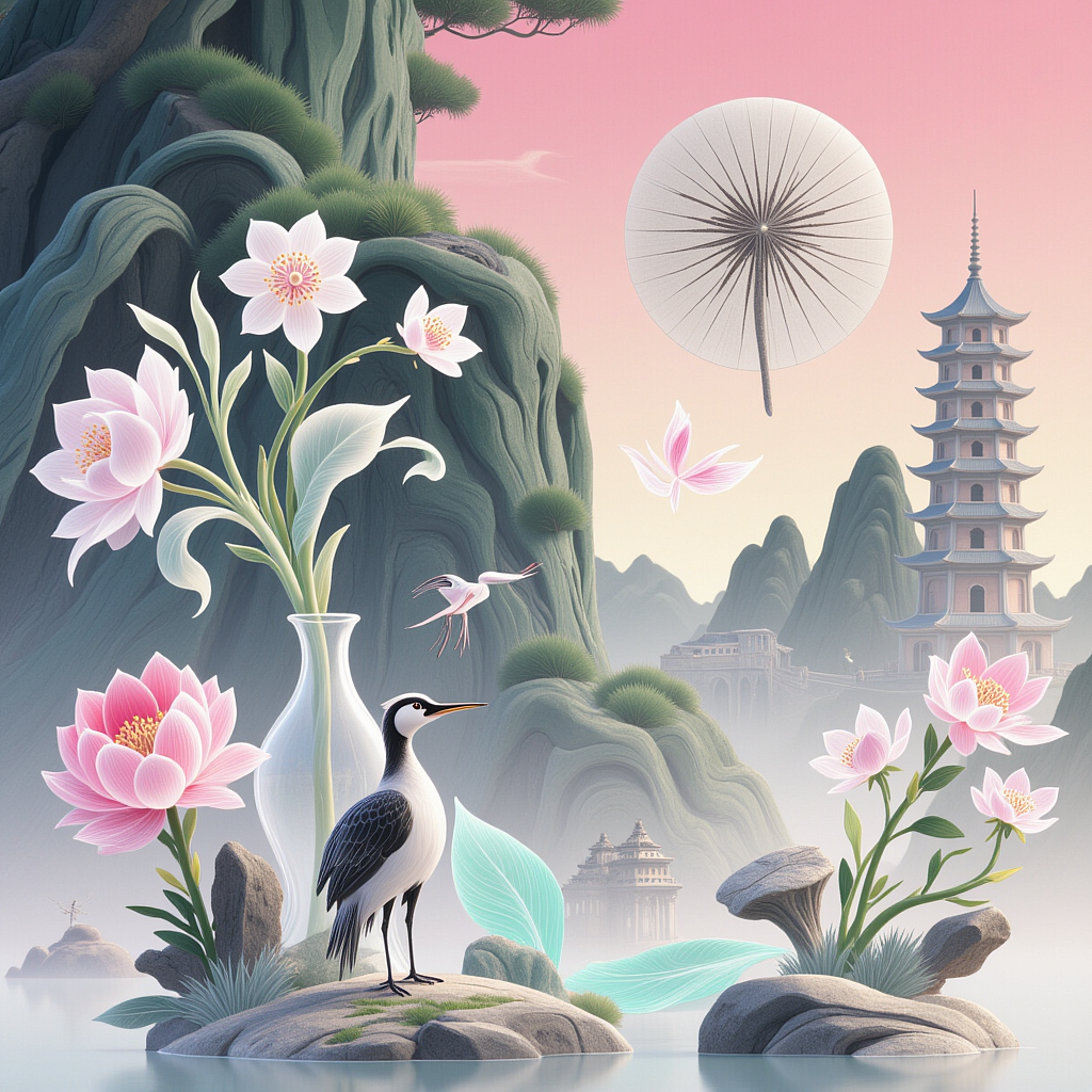 清雅插画（图ZMzkzNDE0MzA4） - 艺术插画 - 站酷设计师不便个原创素材 - 站酷ZCOOL