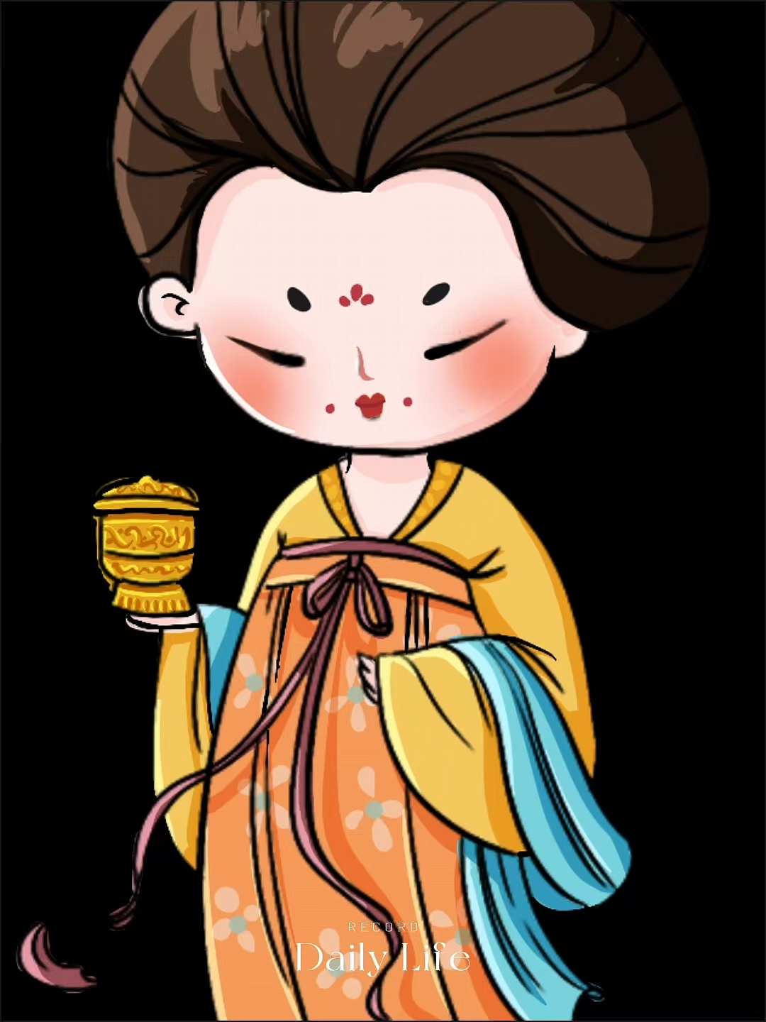 Q版古風(fēng)仕女（圖ZMzkzNDE2MjI4） - 商業(yè)插畫 - 站酷設(shè)計(jì)師陳橙子CCZ原創(chuàng)素材 - 站酷ZCOOL