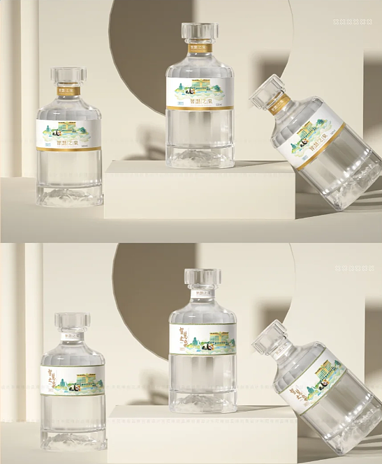 高端白酒手绘礼盒套装包装设计