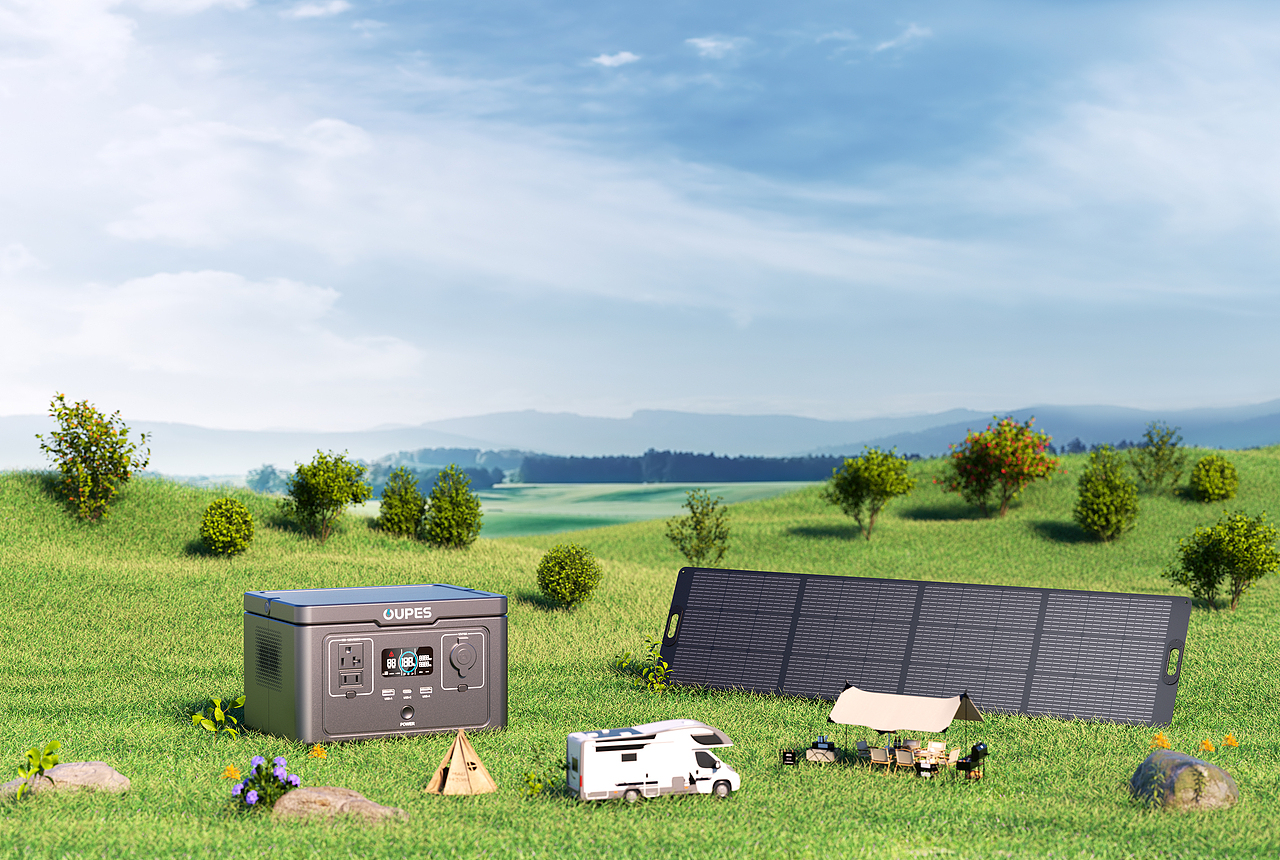 产品渲染|储能电源-草地写实场景渲染~