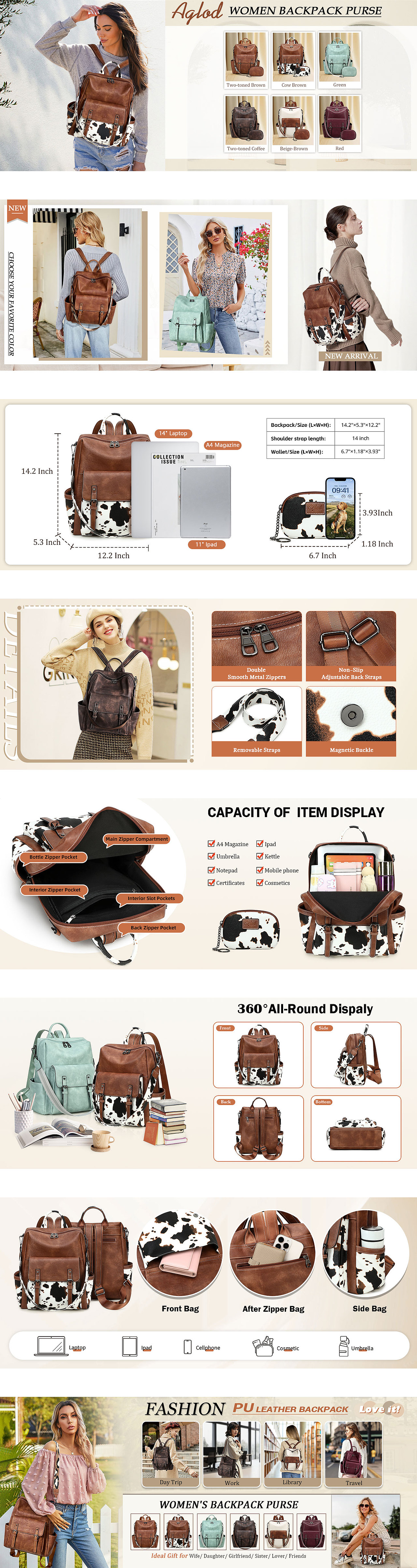 女士雙肩背包 亞馬遜高級A+ 主圖（圖ZMzkzNDc0ODY4） - 電商 - 站酷設(shè)計師日常加油鴨原創(chuàng)素材 - 站酷ZCOOL