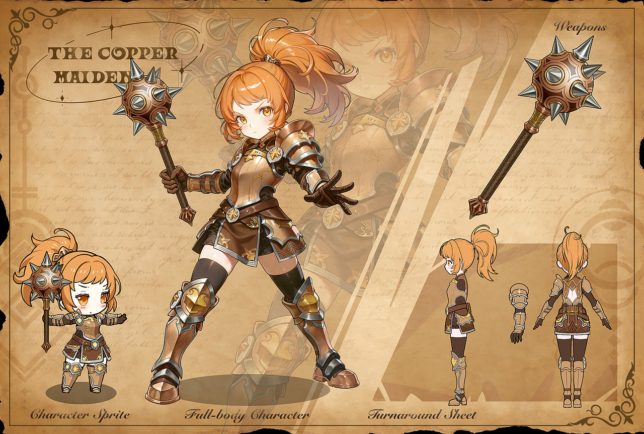 The Copper Maiden（图ZMzkzNTEwODQw） - 游戏原画 - 站酷设计师冒险者Jax原创素材 - 站酷ZCOOL