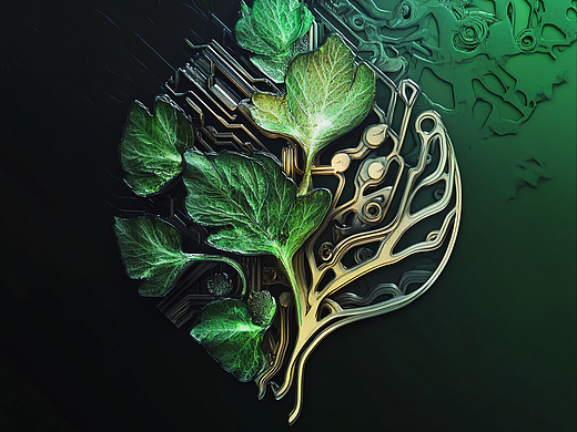 树叶和电子回路的结合