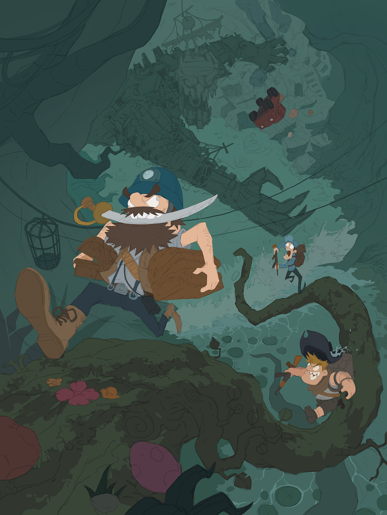 《盗影追魂》插画步骤流程~