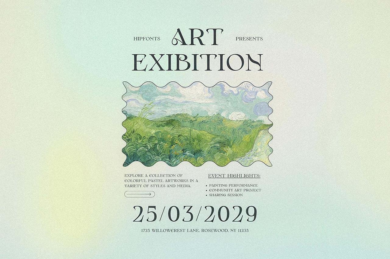 古典优雅浪漫经典海报封面标题花体字衬线艺术英文字体