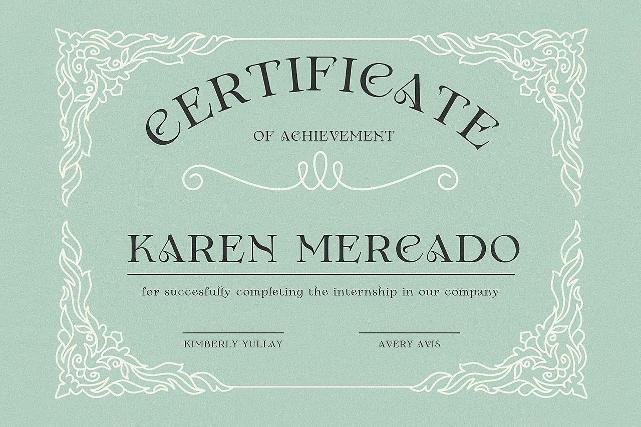 古典优雅浪漫经典海报封面标题花体字衬线艺术英文字体