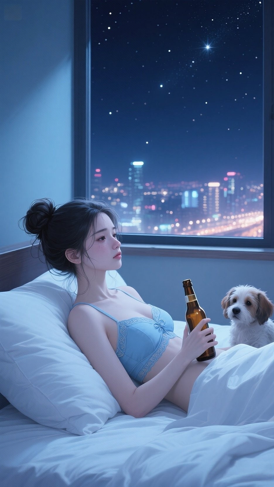 星夜回首。（圖ZMzkzNTc3NTAw） - AI作品 - 站酷設(shè)計師Z162104073原創(chuàng)素材 - 站酷ZCOOL