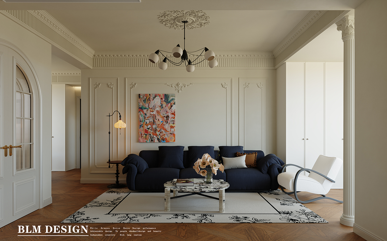 法式家装案例——白龙马效果图