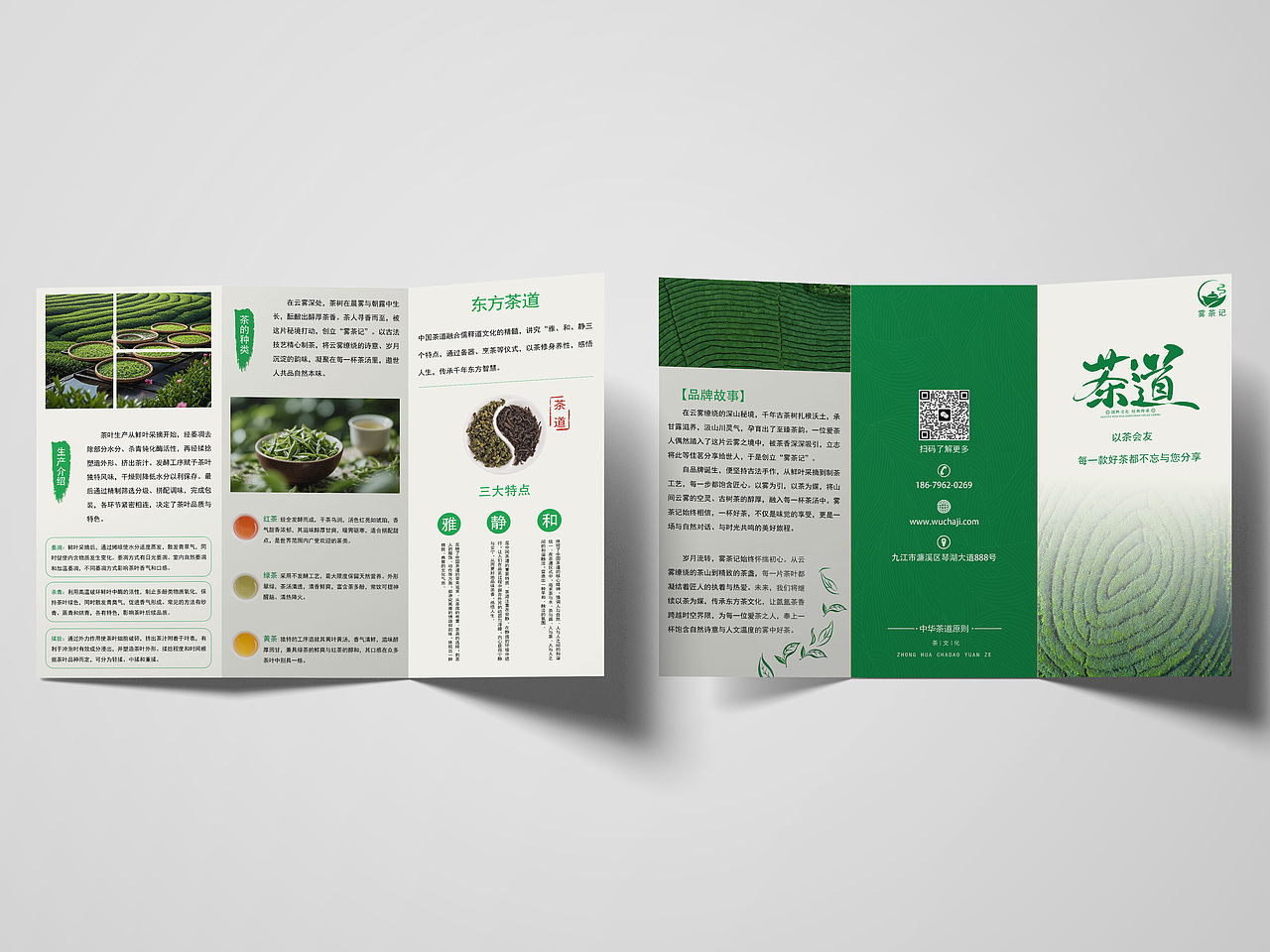 茶叶三折页