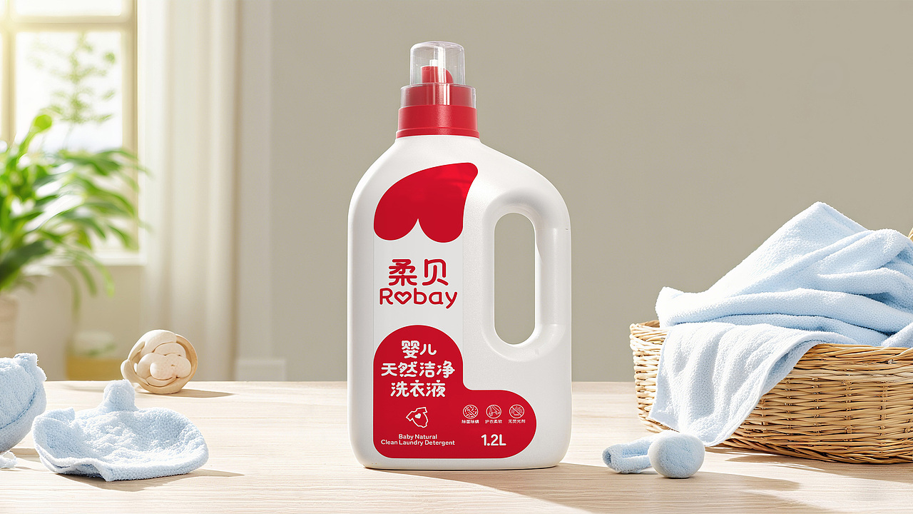 柔贝-婴儿天然洁净洗衣液包装设计