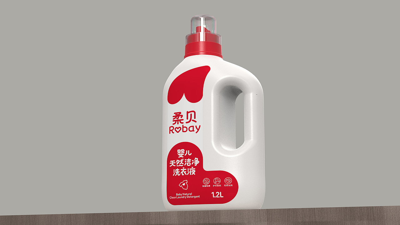柔贝-婴儿天然洁净洗衣液包装设计