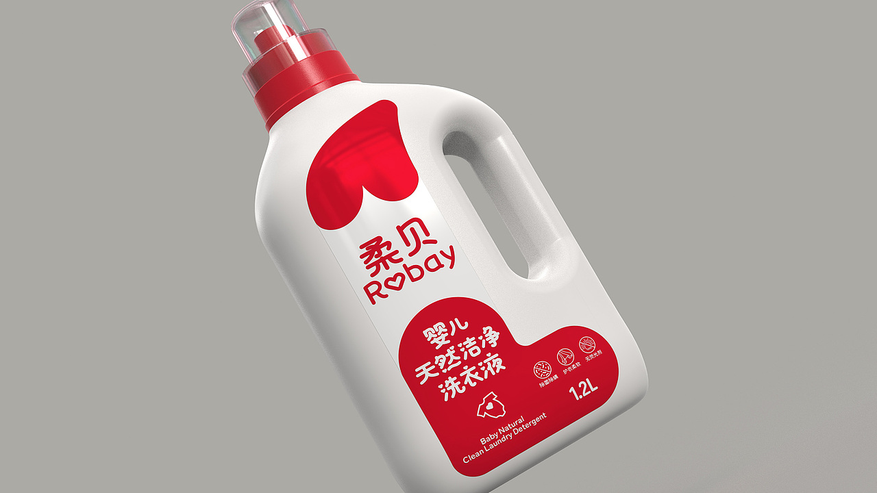 柔贝-婴儿天然洁净洗衣液包装设计