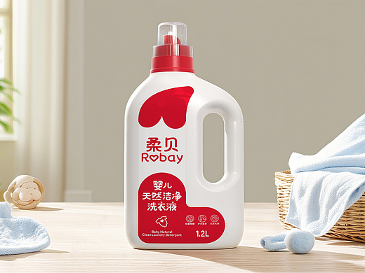 柔贝-婴儿天然洁净洗衣液包装设计