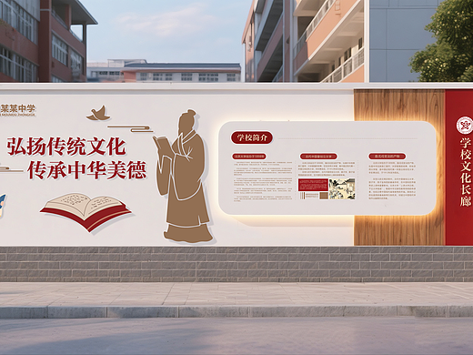 学校户外文化墙，学校户外围墙文化墙