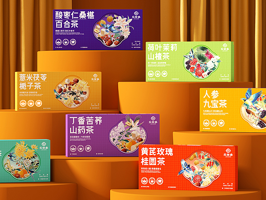 所喜作品：乐茶多养生茶系列包装设计