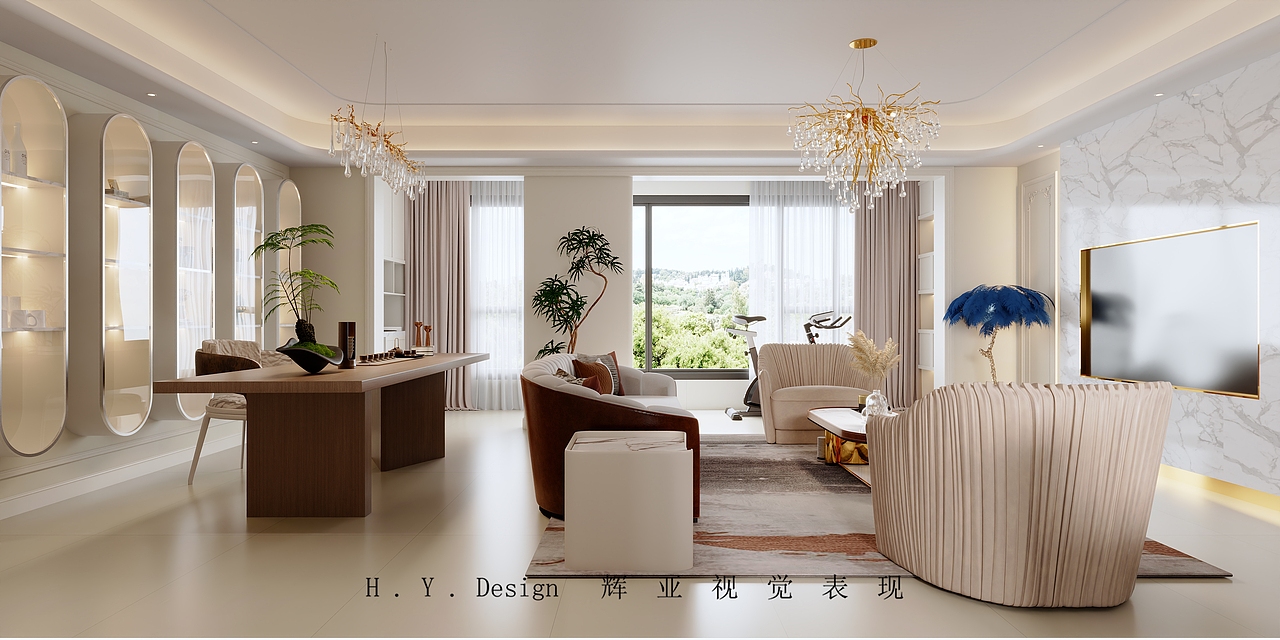 美式横厅平层家装