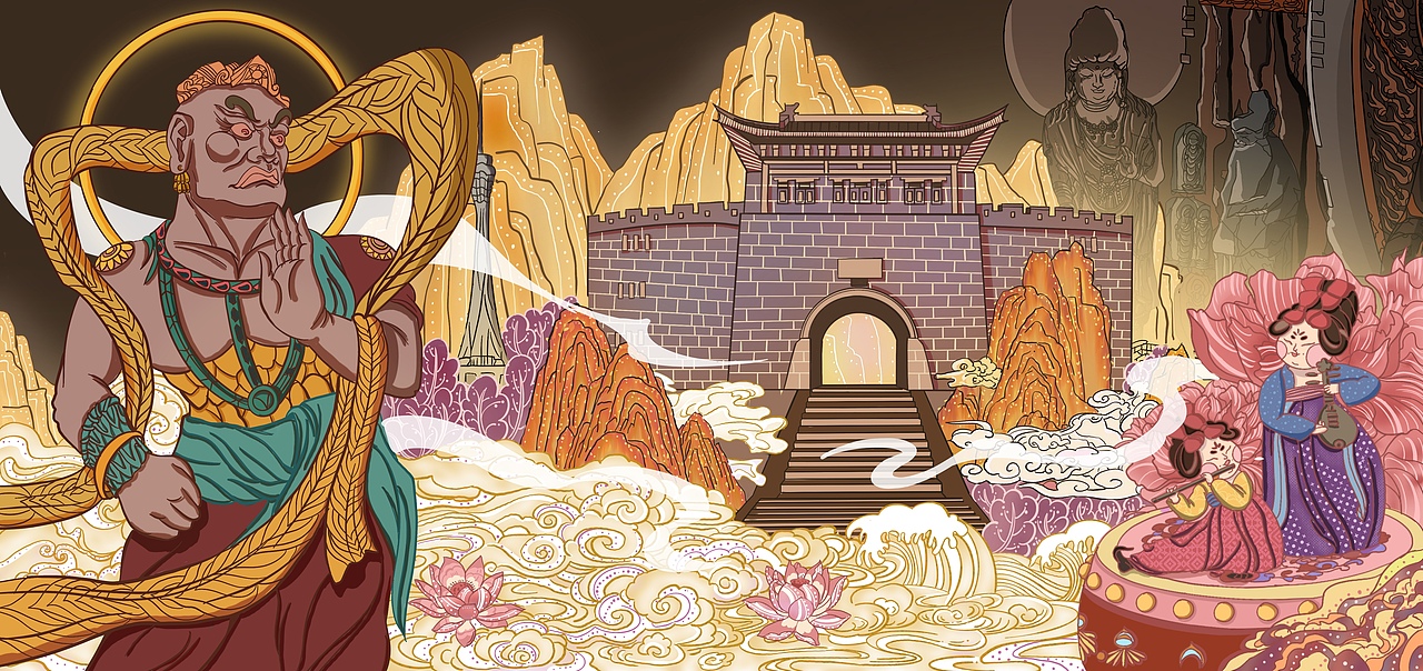 洛阳国风系列插画