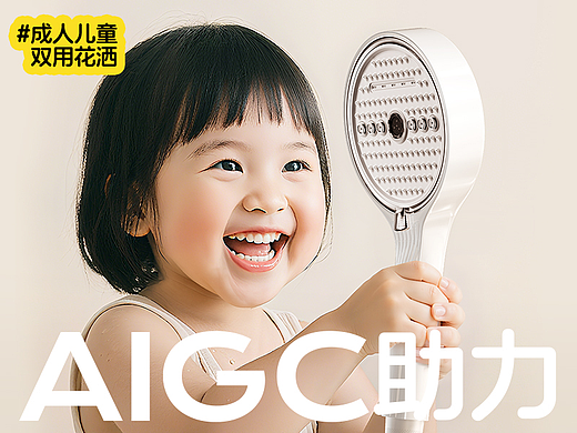 成人儿童双用花洒 | 电商详情全案 | AI应用