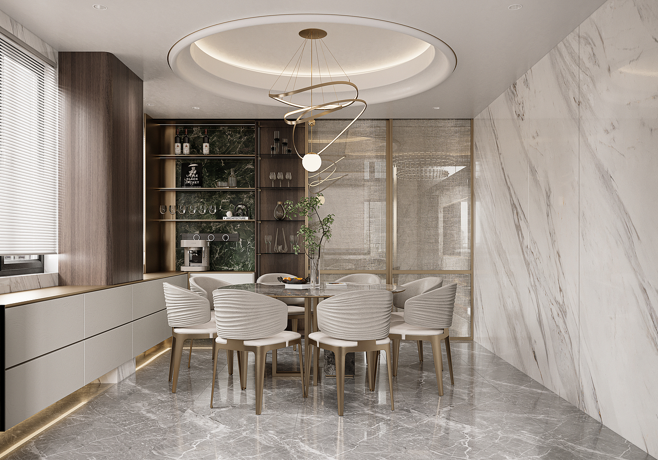 【设计案例 | 现代轻奢大宅,解码空间高级感】