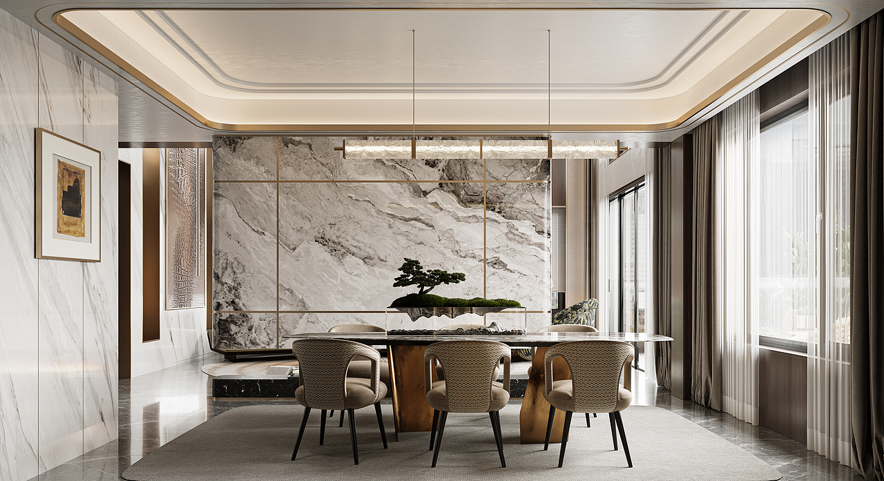 【设计案例 | 现代轻奢大宅,解码空间高级感】