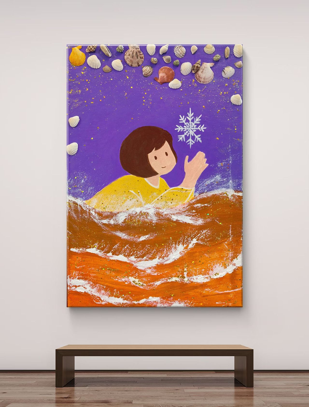 我的原创插画《小女孩.雪花》（图ZMzkzNzI5NDA4） - 儿童插画 - 站酷设计师阿敏Amin原创素材 - 站酷ZCOOL