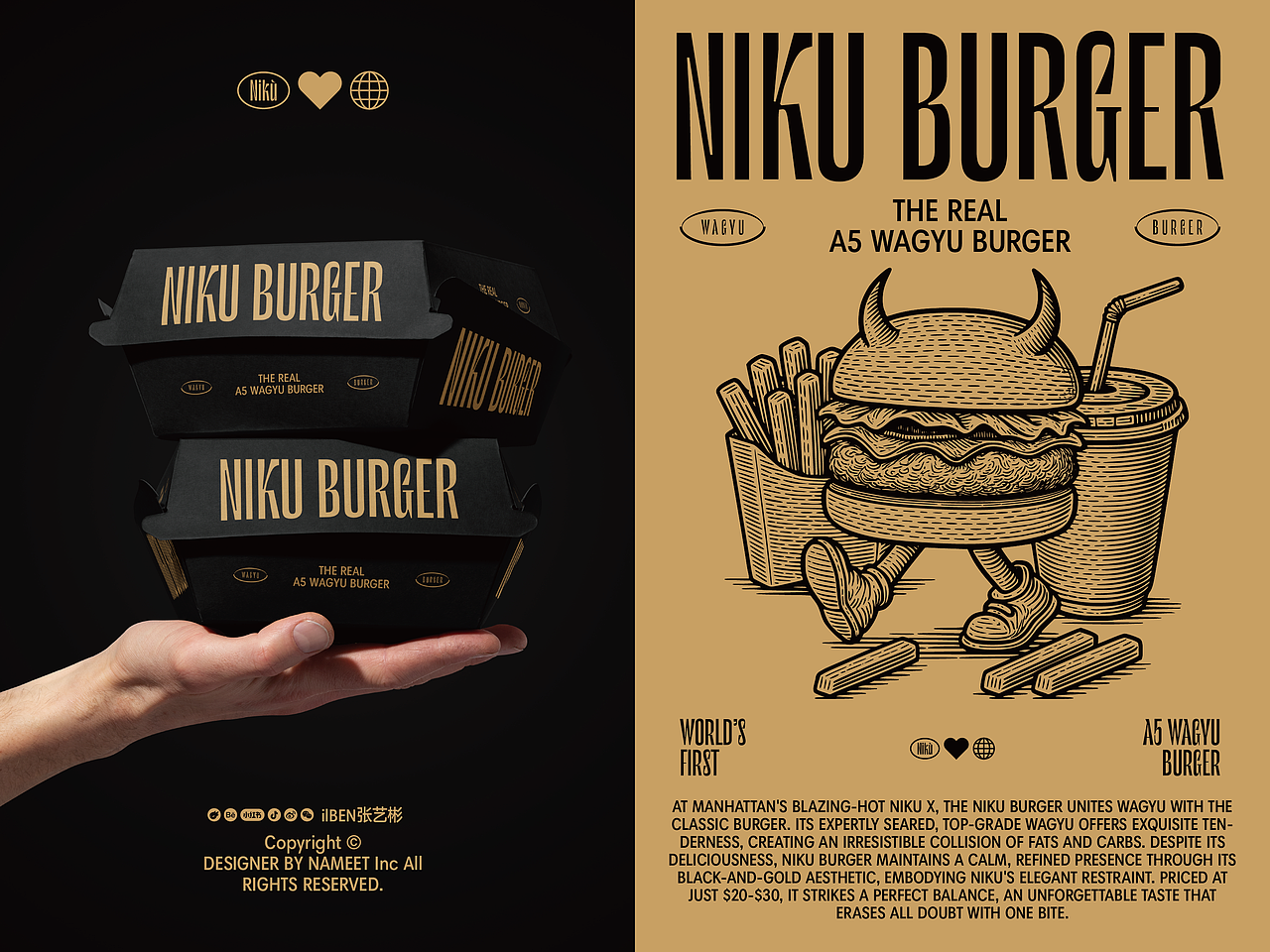 Niku Burger 和牛汉堡品牌设计（图ZMzkzNzI5NDg4） - 品牌 - 站酷设计师ilben张艺彬原创素材 - 站酷ZCOOL