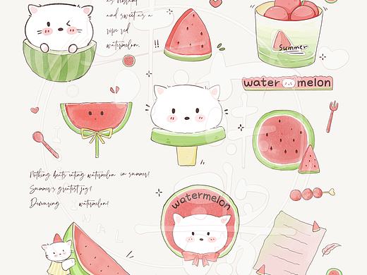 西瓜的文创小图案