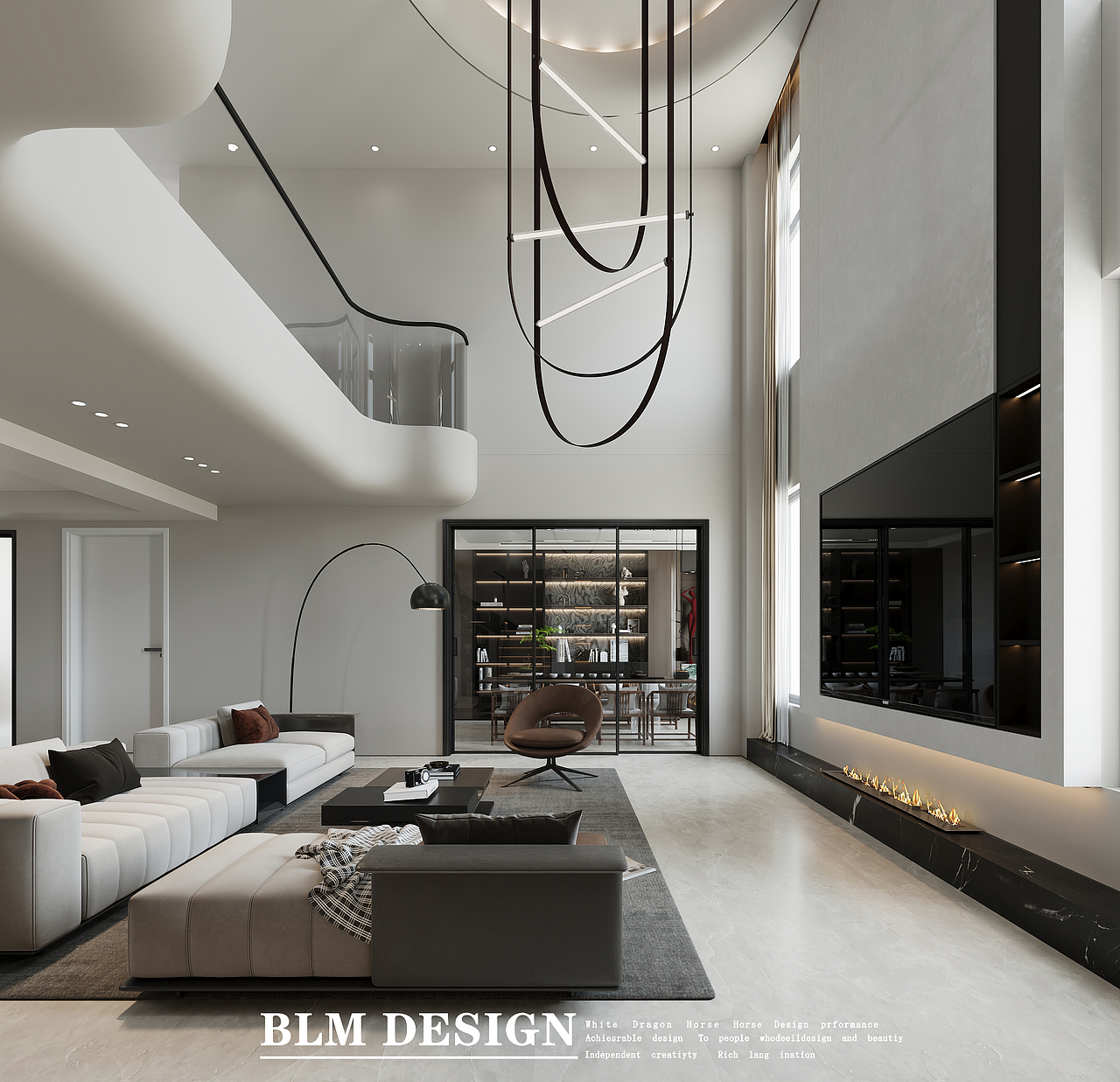现代别墅设计案例分享—白龙马效果图