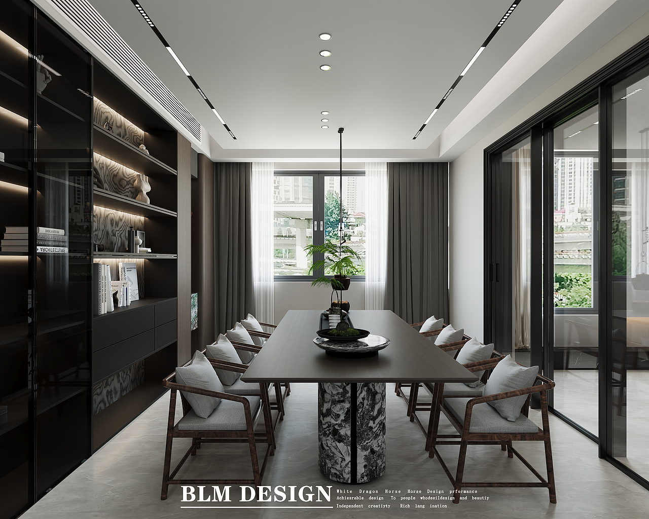 现代别墅设计案例分享—白龙马效果图