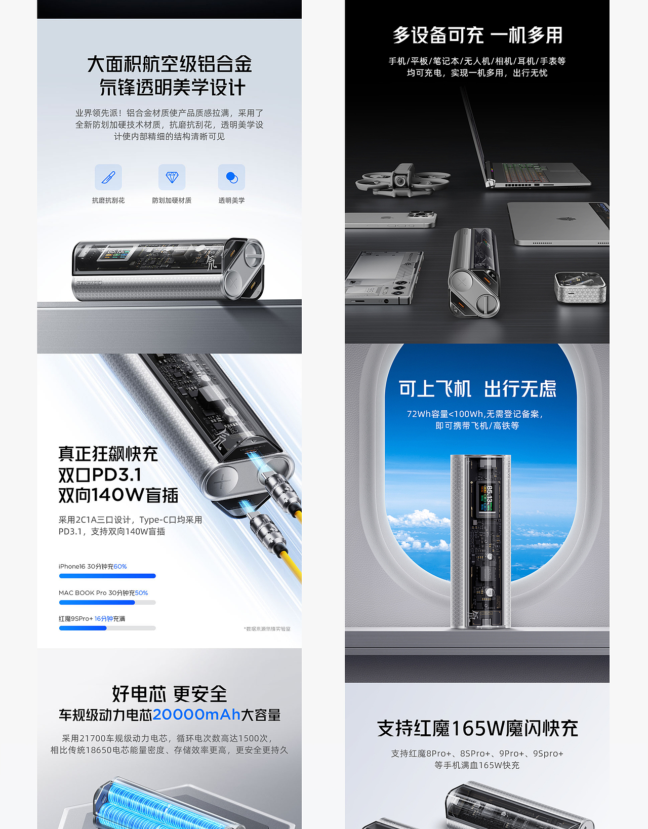 红魔氘锋能量棒20000产品详情页设计