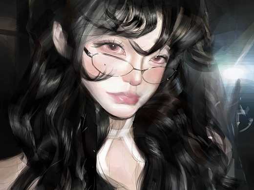 厚涂插画，人物头像