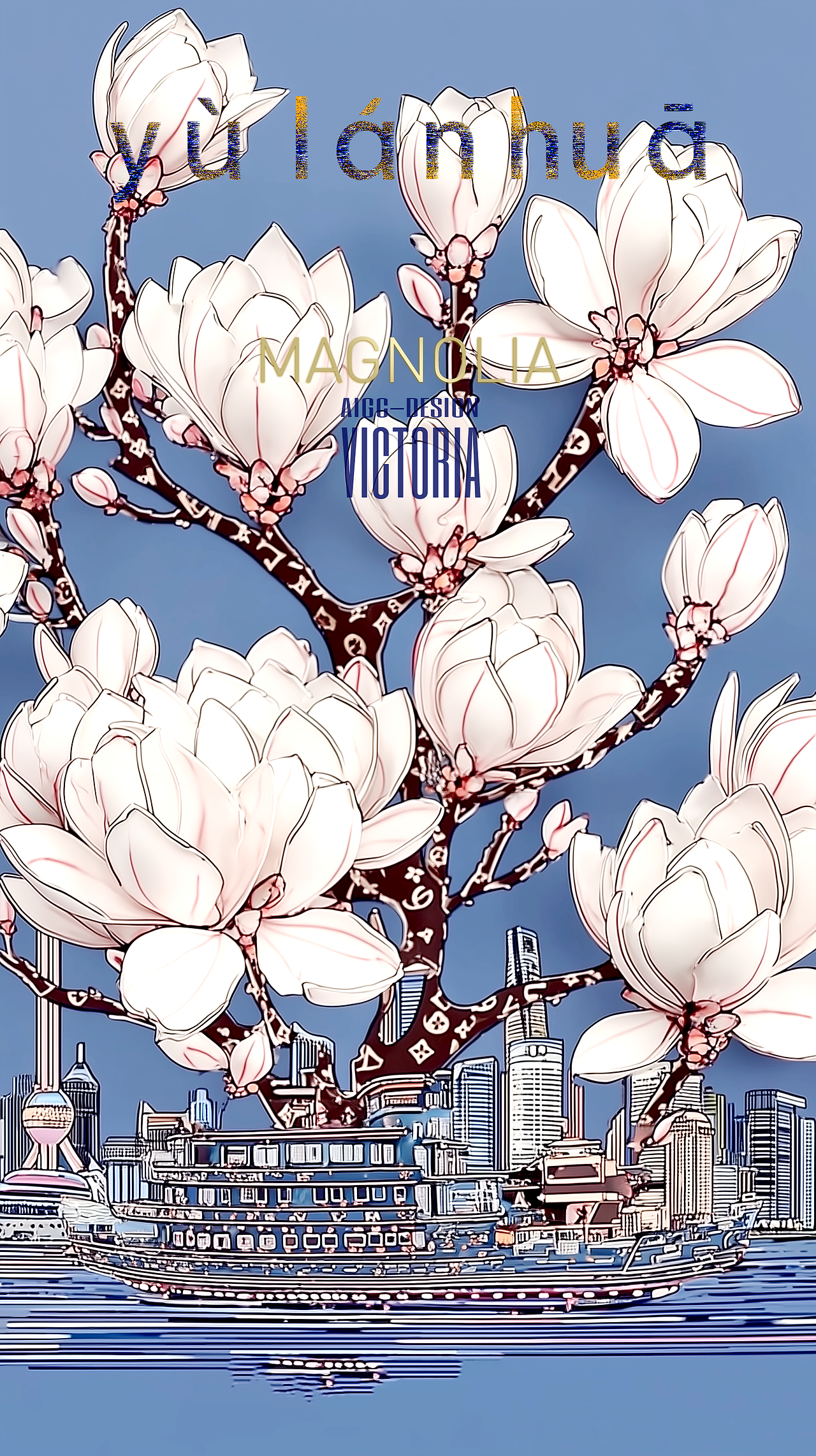 AIGC-《玉兰花》（图ZMzkzNzYwNjMy） - AI作品 - 站酷设计师AIGCVictoria原创素材 - 站酷ZCOOL