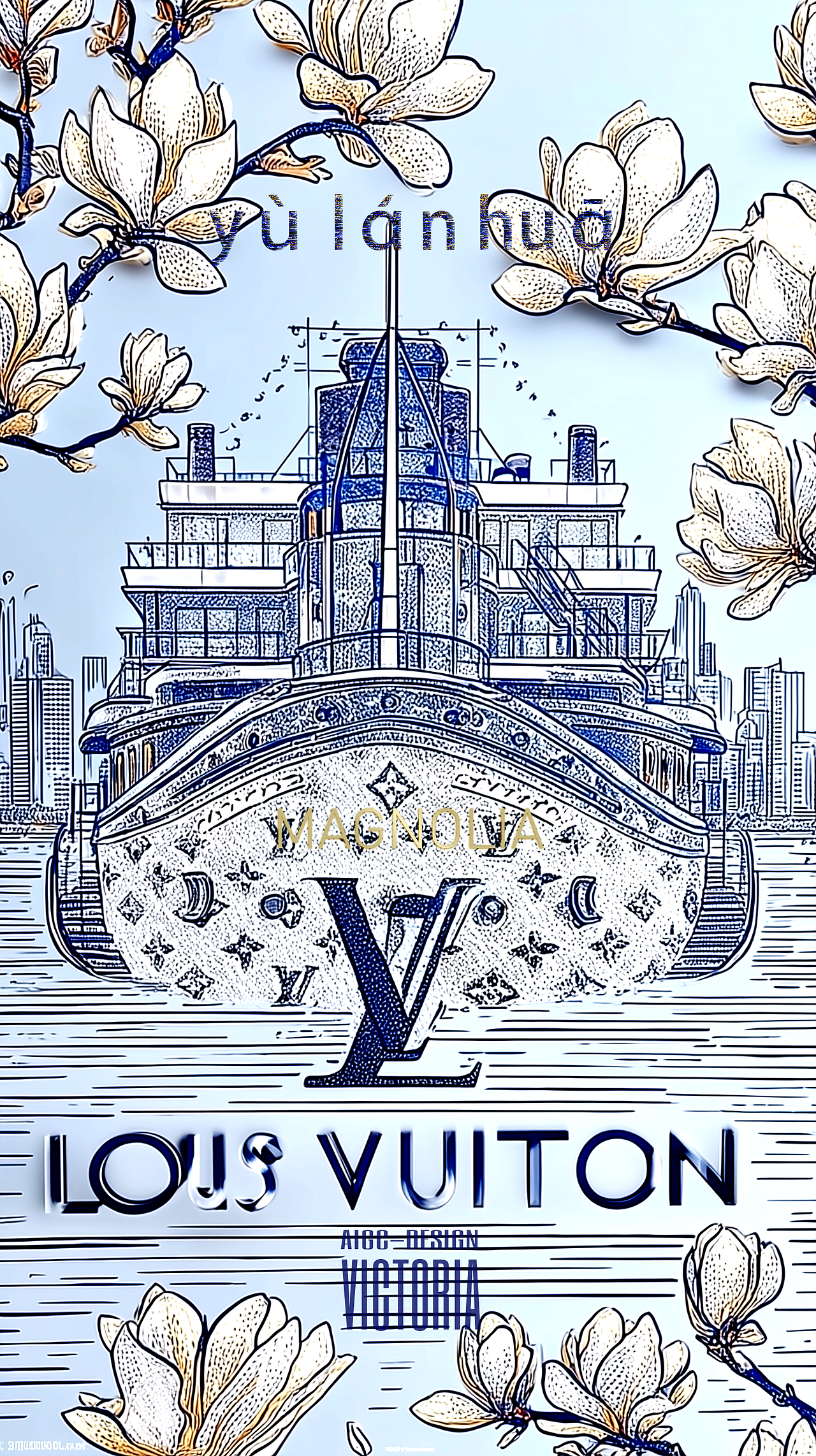 AIGC-《玉兰花》（图ZMzkzNzYwNjEy） - AI作品 - 站酷设计师AIGCVictoria原创素材 - 站酷ZCOOL