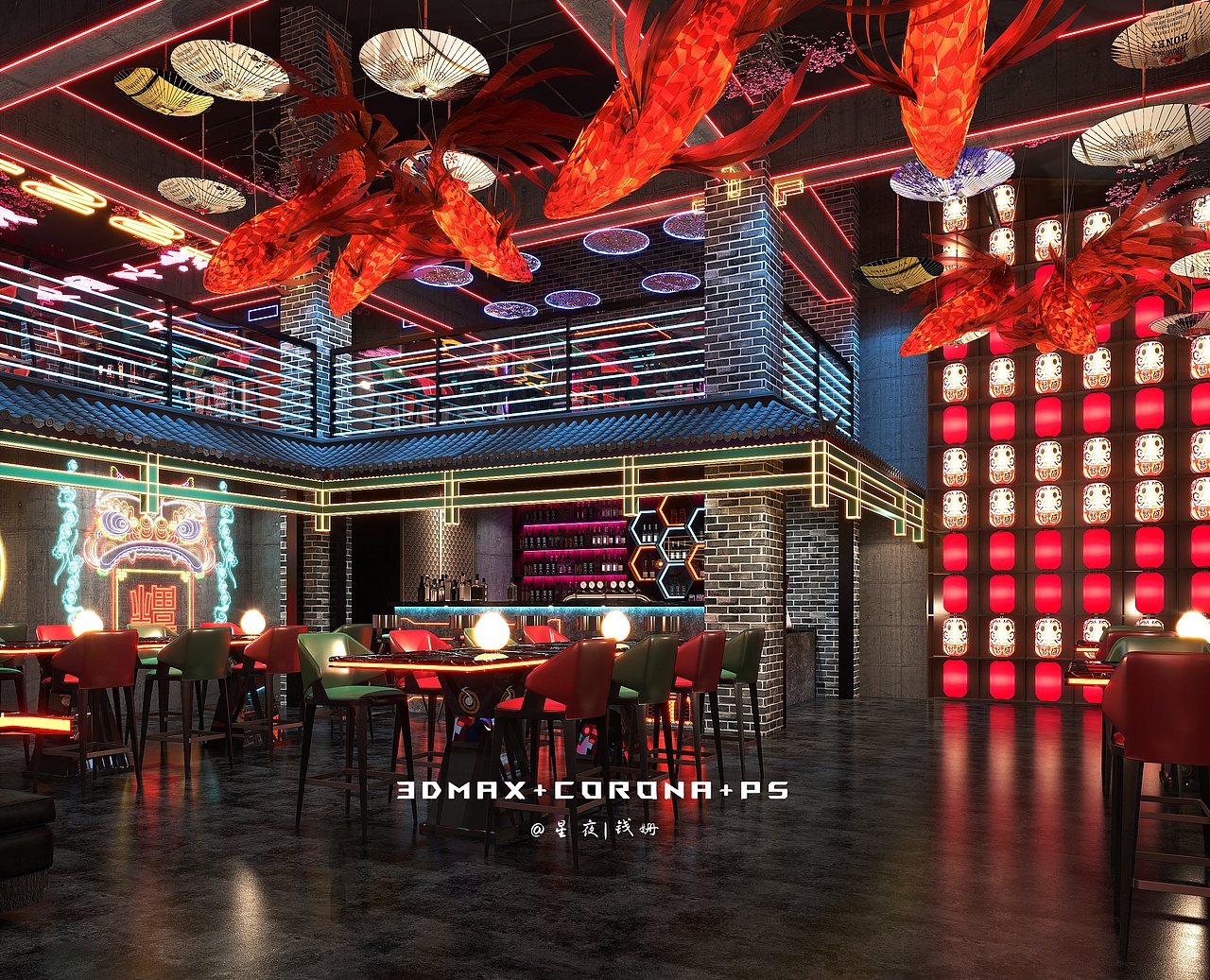 国潮酒吧（图ZMzkzNzg3NjQ4） - 酒店餐饮设计 - 站酷设计师星夜设计原创素材 - 站酷ZCOOL