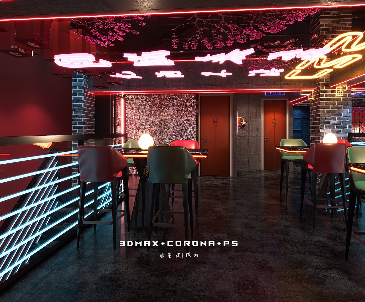 国潮酒吧（图ZMzkzNzg3NjU2） - 酒店餐饮设计 - 站酷设计师星夜设计原创素材 - 站酷ZCOOL