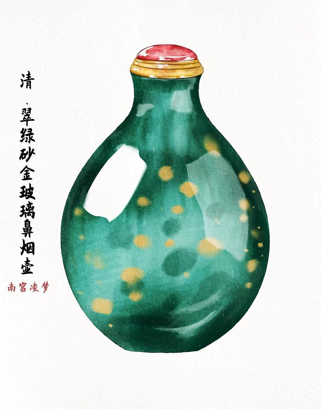 翠绿沙晶玻璃鼻烟壶（图ZMzkzODIyNTMy） - 商业插画 - 站酷设计师南宫凌梦原创素材 - 站酷ZCOOL