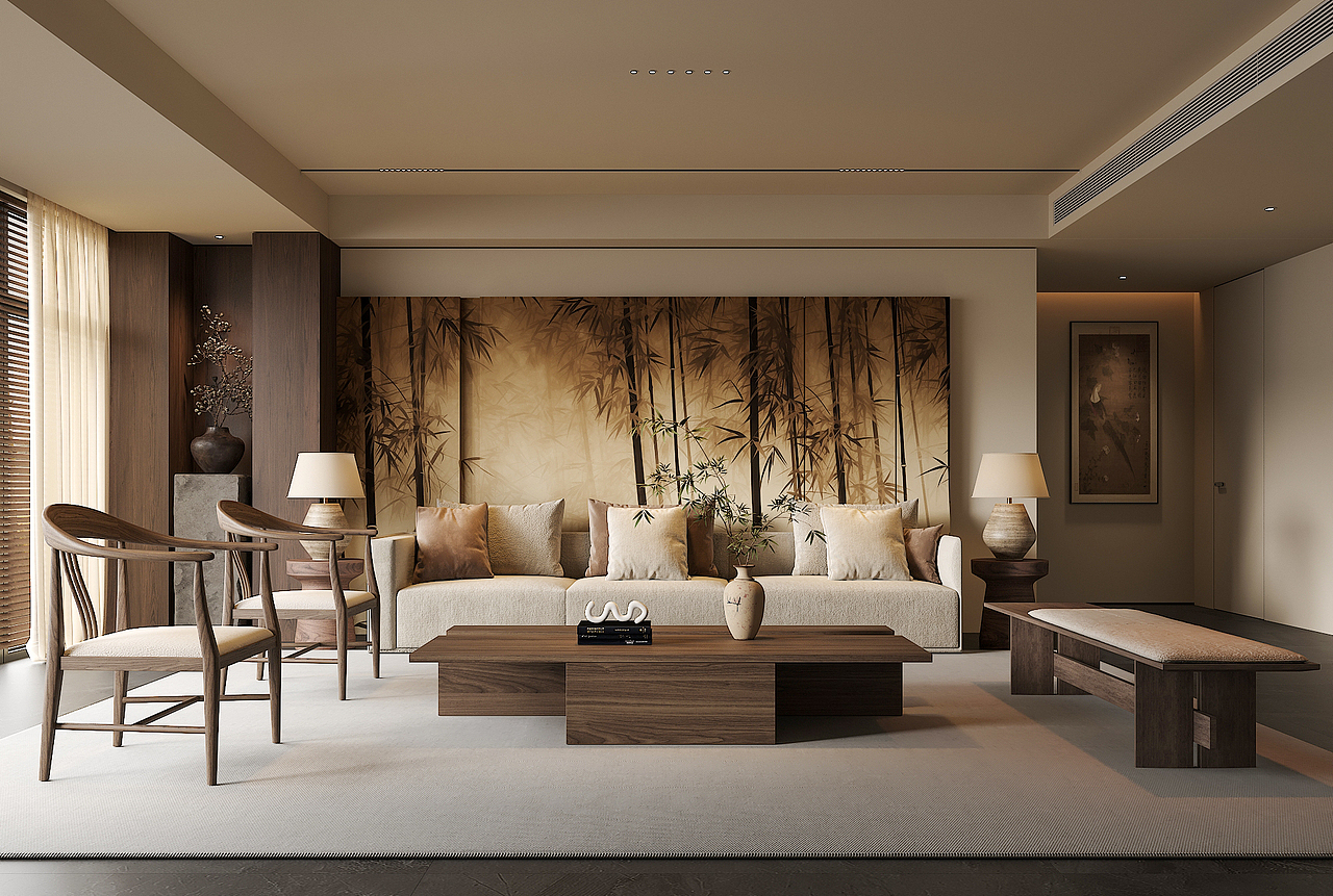 宋式中古风沙发背景