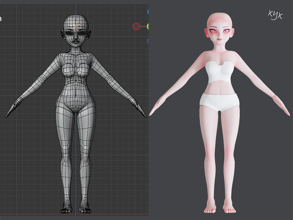blender人物形象建模（图ZMzkzODU3MzQ0） - 人物/生物 - 站酷设计师心绘XYX原创素材 - 站酷ZCOOL