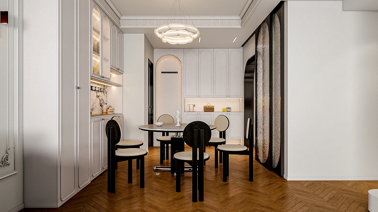 四川成都人居都市阳光(245平方简约法式顶跃六居室)