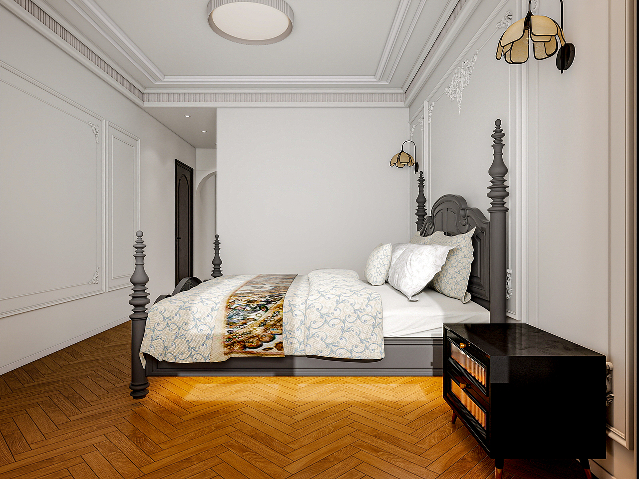 四川成都人居都市阳光(245平方简约法式顶跃六居室)