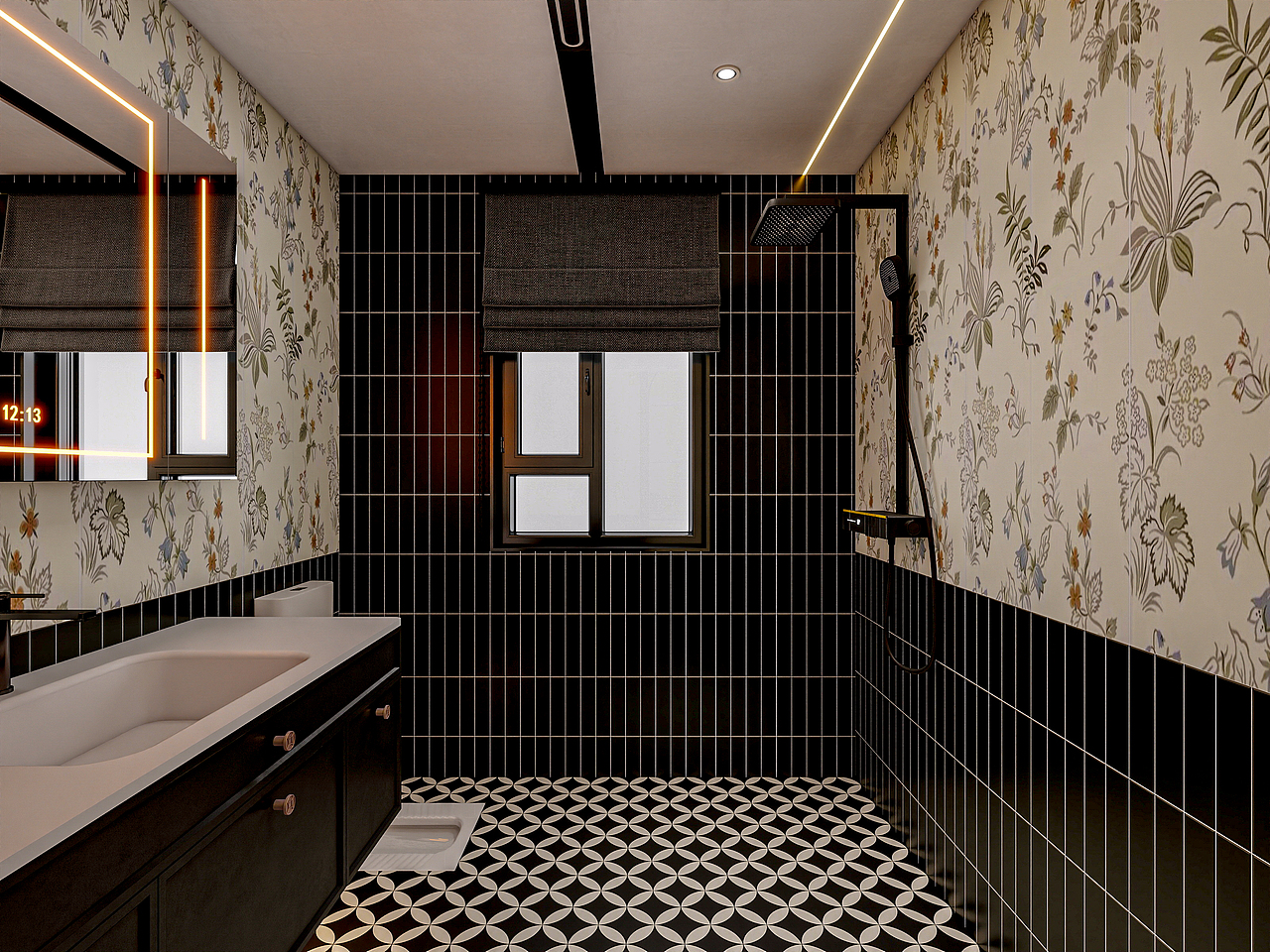 四川成都人居都市阳光(245平方简约法式顶跃六居室)