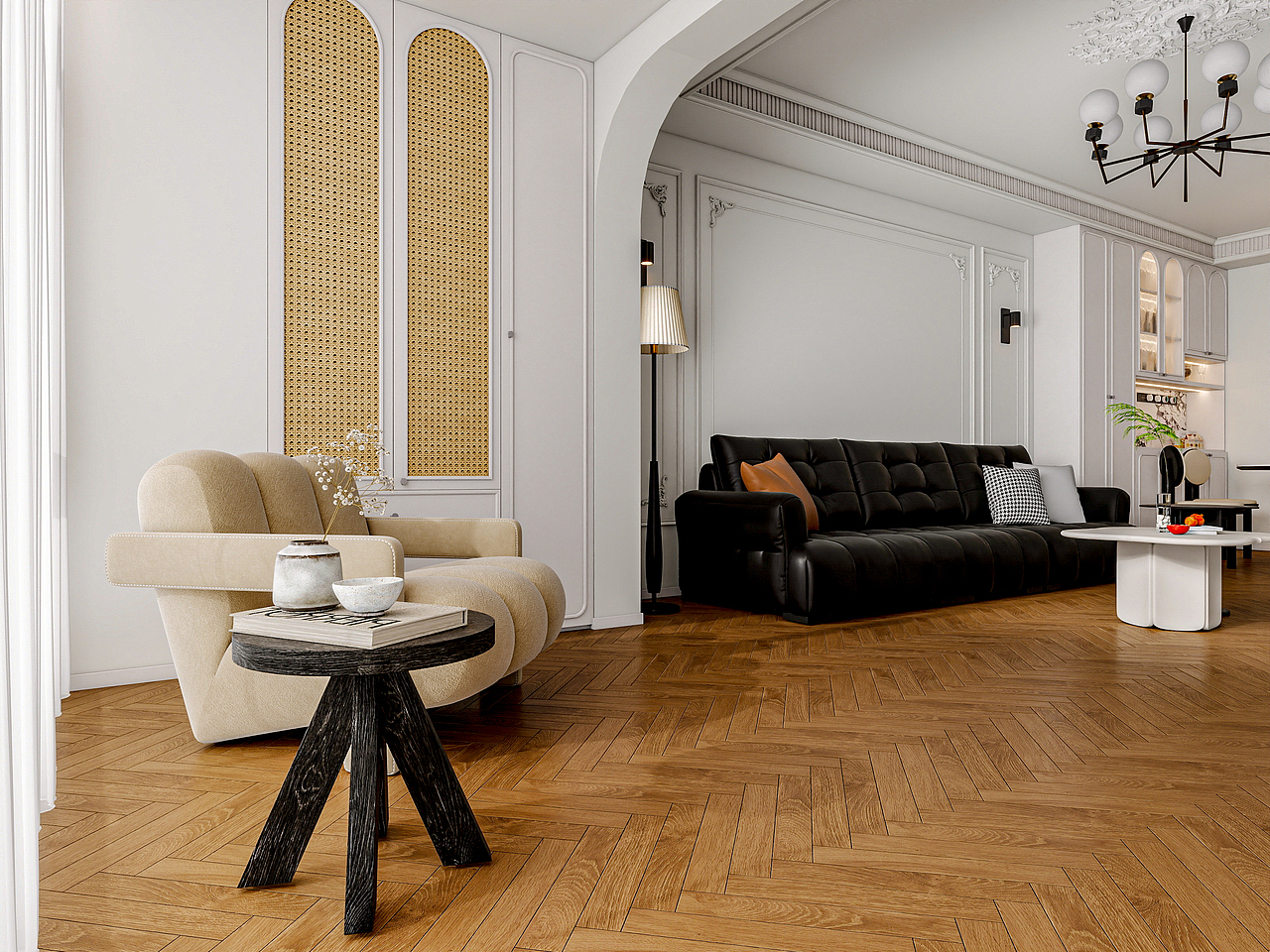 四川成都人居都市阳光(245平方简约法式顶跃六居室)