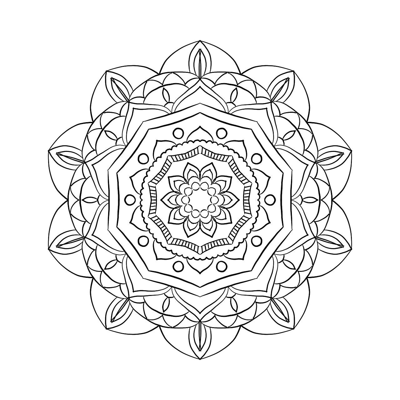 原创曼陀罗线稿