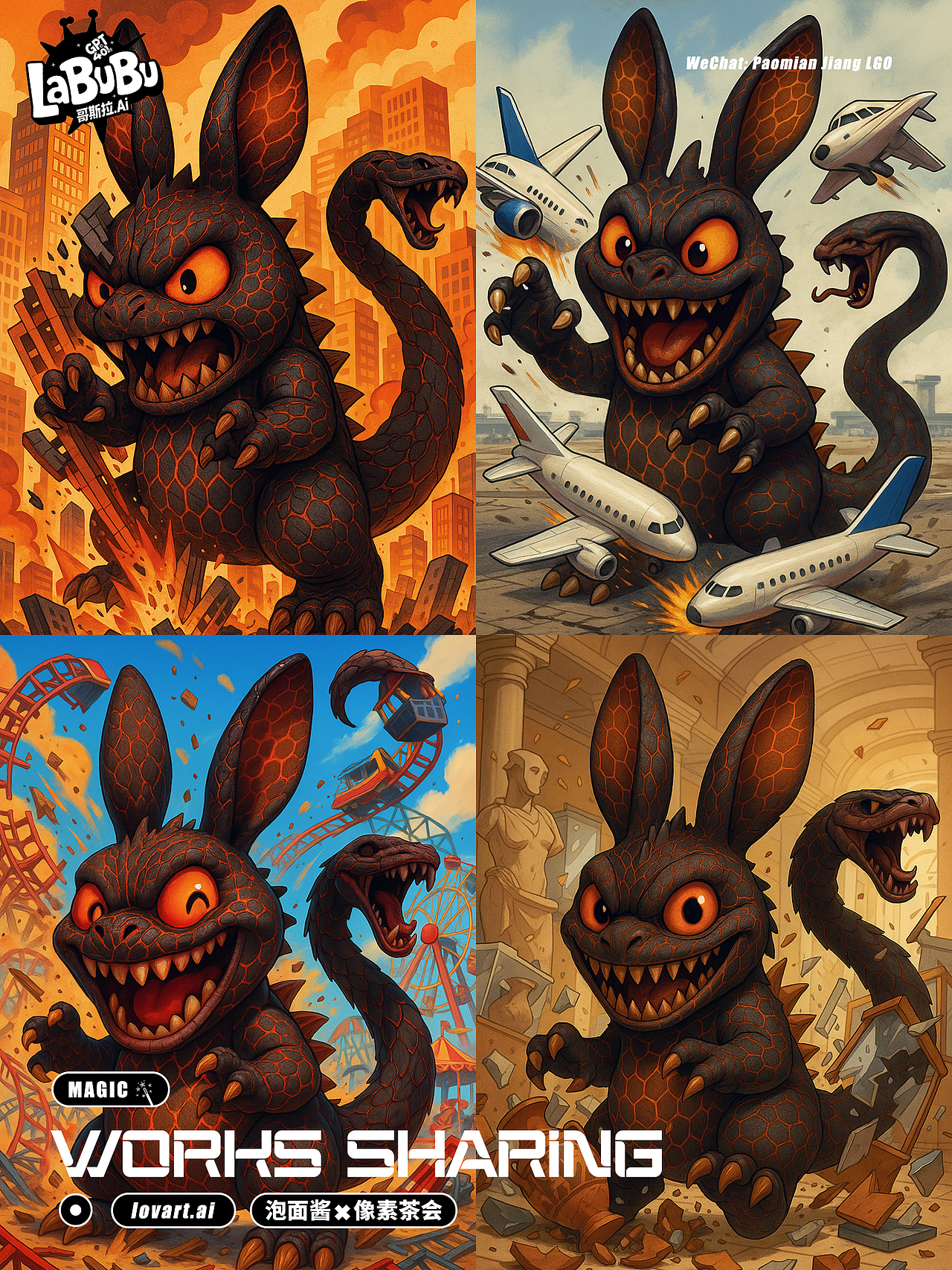 AIGC当拉布布遇上哥斯拉