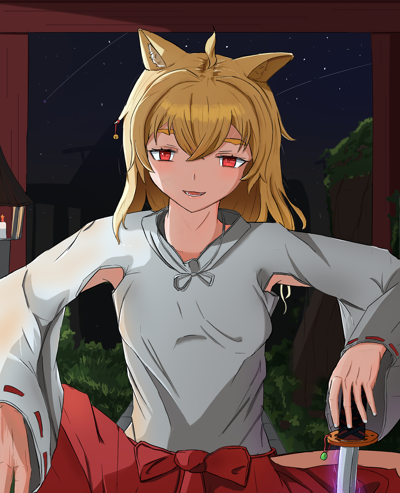 夜晚的神社遇见一个狐妖（图ZMzkzODgwMzI0） - 创作习作 - 站酷设计师暗丿angn夜原创素材 - 站酷ZCOOL