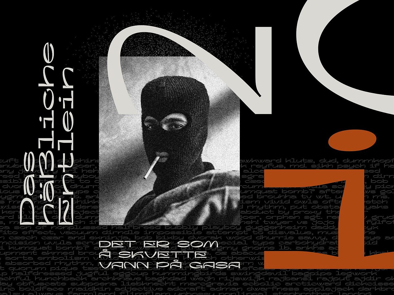 复古潮流时尚海报画册封面标题扭曲变形艺术英文字体