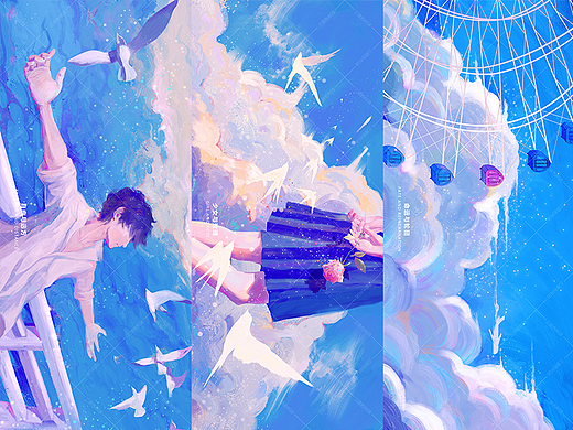 《盛夏之蓝》系列插画合集