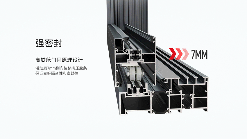 【产品渲染】HOPO推拉密封窗五金功能展示