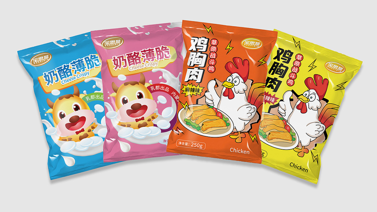 小零食包装袋,鸡胸肉,奶酪包装设计