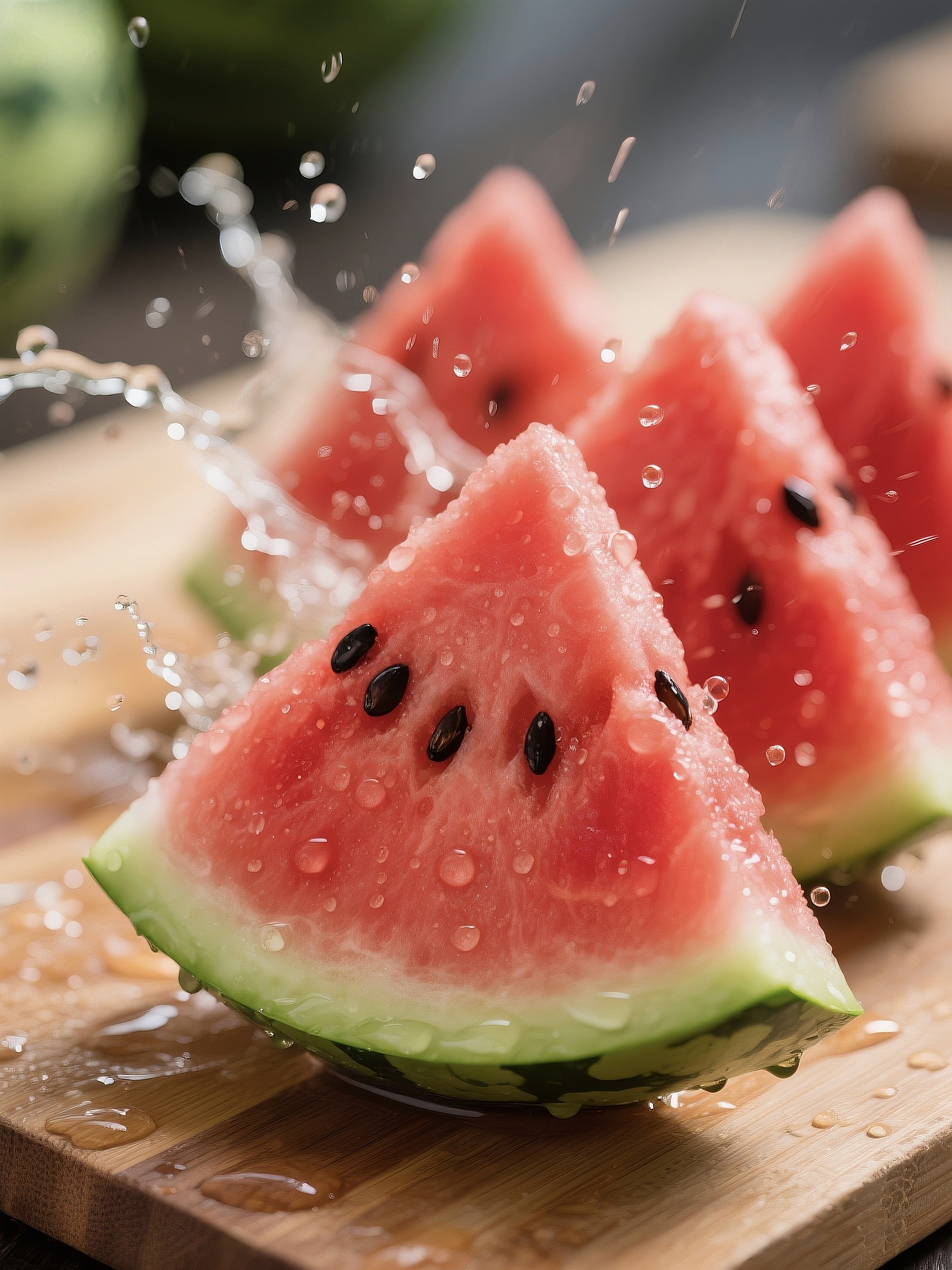 夏天的快乐，是西瓜中间那一口给的。（图ZMzkzODk2MDA4） - AI作品 - 站酷设计师Z866983690原创素材 - 站酷ZCOOL